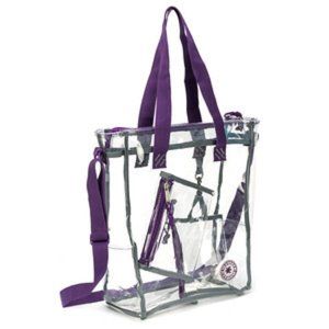 Heavy Duty Clear Tote, Messenger Bag, Durable 0.5mm Vinyl, With Pouch